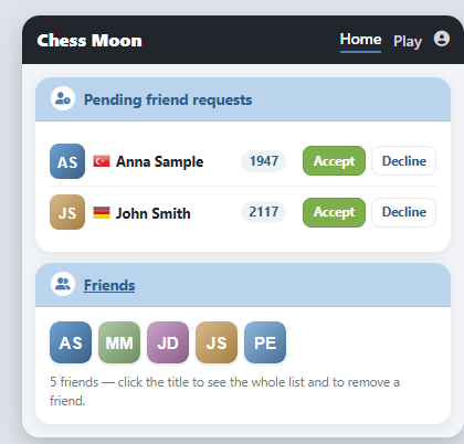 Friend requests